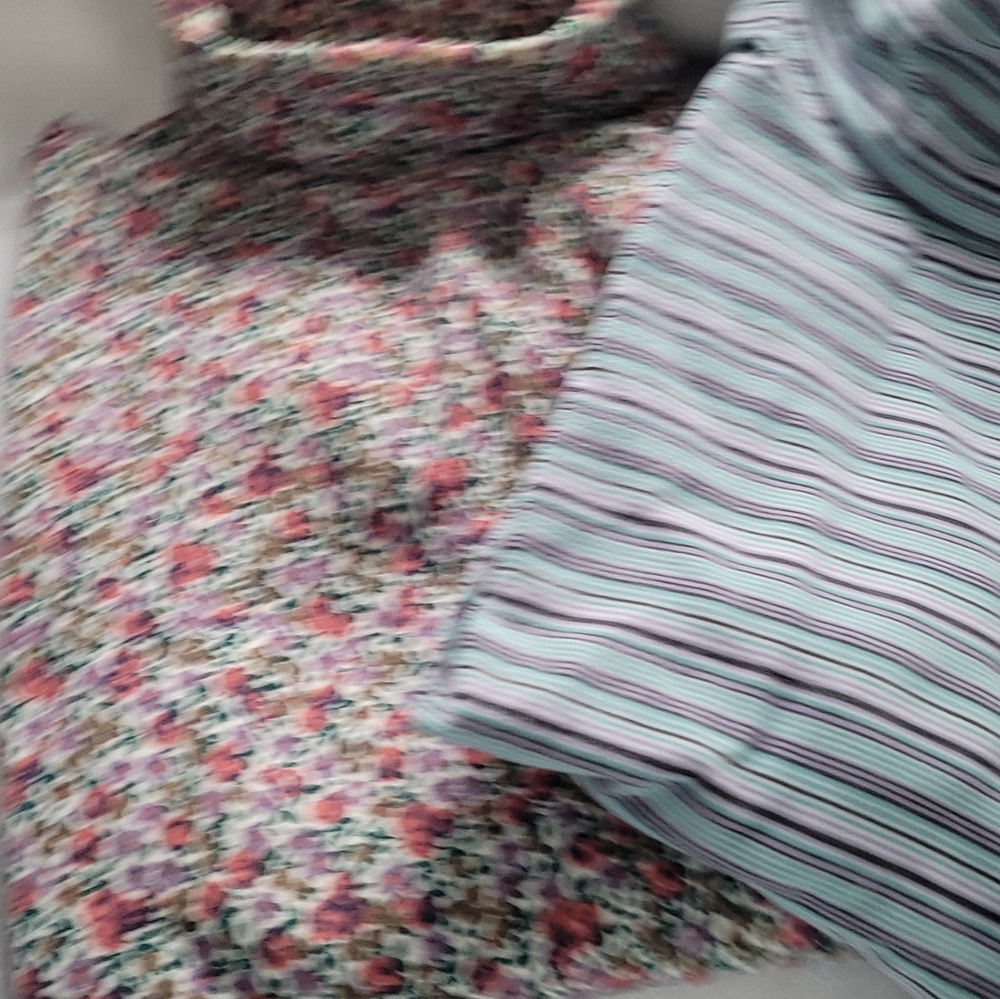 Eddie Bauer Floral and Striped Women's Long Sleeve Tops - Multicolor